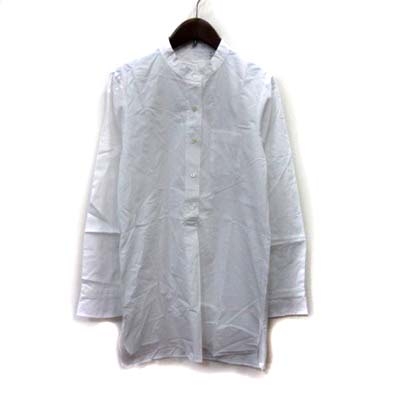 ユニクロ Uniqlo J シャツワンピース ひざ丈 長袖 バンドカラー M 白 ホワイト Yi レディース 195 ベクトルパーク