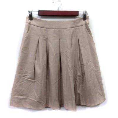 セオリー theory フレアスカート ひざ丈 ウール 0 ベージュ /YI  