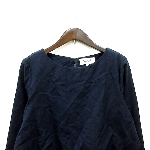 スープ Soup ワンピース ひざ丈 長袖 9 紺 ネイビー Mn レディース 195 ベクトルパーク