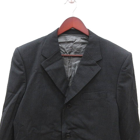 タケオキクチ Takeo Kikuchi テーラードジャケット ピンストライプ ウール 背抜き 長袖 3 チャコールグレー 白 ホワイト Ms メンズ 195 ベクトルパーク