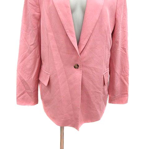 ザラ Zara セットアップ スーツ テーラードジャケット 総裏地 L ショートパンツ M 麻混 リネン混 ピンク Yk レディース 195 ベクトルパーク