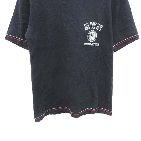 タケオキクチ Takeo Kikuchi Escape Tシャツ カットソー 半袖 クルーネック ロゴプリント ボーダー 2 紺 ネイビー Ct メンズ 195 ベクトルパーク