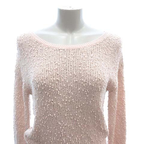 プロポーション ボディドレッシング PROPORTION BODY DRESSING ブークレーニット セーター 長袖 ボートネック ラメ F ピンク /CT レディース