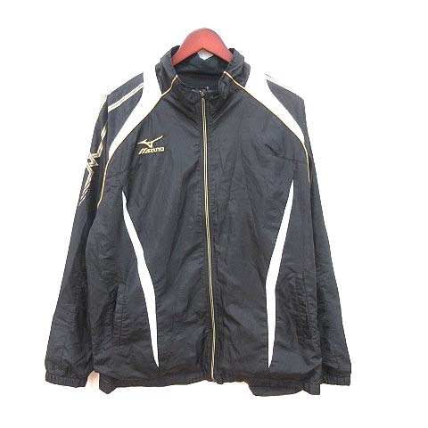 ミズノ Mizuno スポーツウェア ジャケット ウィンドブレーカー ジップアップ 裏起毛 プリント ロゴ刺繍 2xl 黒 ブラック Ct メンズ 195 ベクトルパーク
