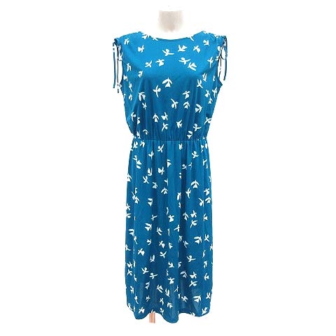 ルーニィ Lounie ワンピース ロング ノースリーブ 総柄 40 青 ブルー Ct レディース 195 ベクトルパーク