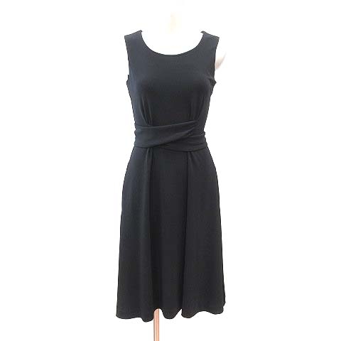 ダナキャランニューヨーク Dkny ワンピース ひざ丈 ノースリーブ ウエストマーク カットソー P 黒 ブラック Ct レディース 195 ベクトルパーク