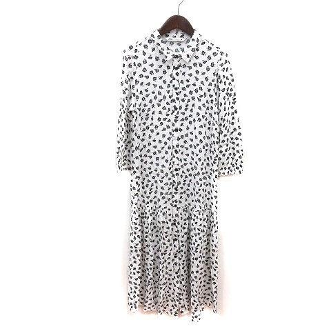 ザラ Zara シャツワンピース ロング 花柄 長袖 S 白 ホワイト 黒 ブラック Ms レディース 195 ベクトルパーク ザラ Zara シャツワンピース ロング 花柄 長袖 S 白 ホワイト 黒 ブラック Ms レディース 195 ベクトルパーク