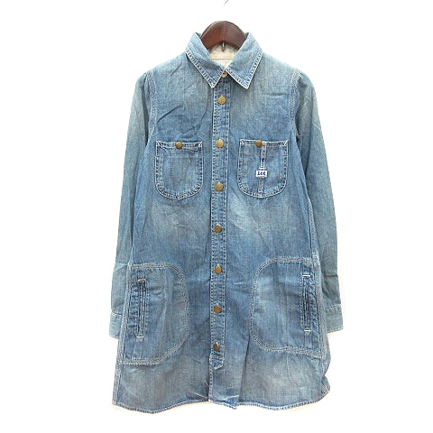 リー LEE シャツワンピース ミニ 長袖 デニム S 青 ブルー /MN レディース