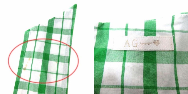 エージーバイアクアガール Ag By Aquagirl フレアワンピース ひざ丈 ウエストマーク チェック ノースリーブ M 緑 グリーン 白 ホワイト Yk レディース 195 ベクトルパーク