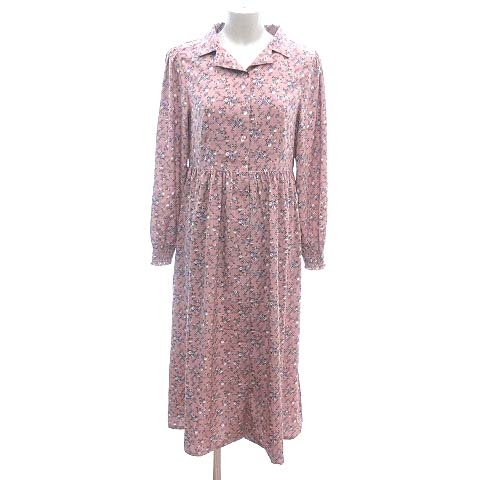 未使用品 イーストボーイ East Boy シャツワンピース ロング 長袖 花柄 F ピンク Ct レディース 195 ベクトルパーク