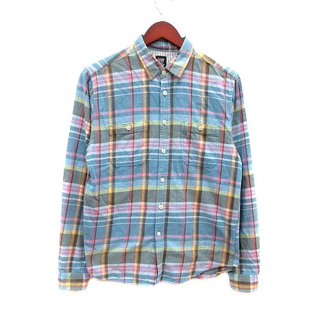 グラニフ Graniph Design Tshirts Store シャツ チェック 長袖 M 水色 ライトブルー ピンク Yk メンズ 195 ベクトルパーク