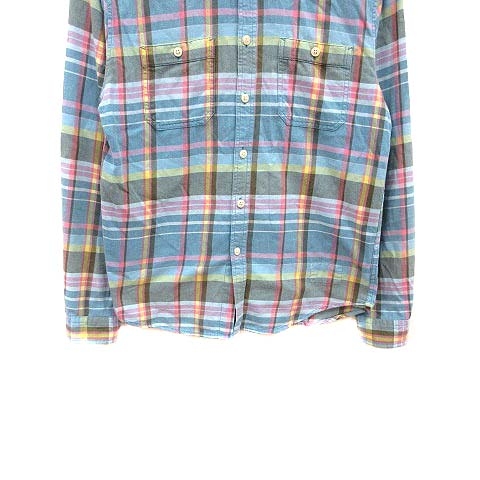 グラニフ Graniph Design Tshirts Store シャツ チェック 長袖 M 水色 ライトブルー ピンク Yk メンズ 195 ベクトルパーク