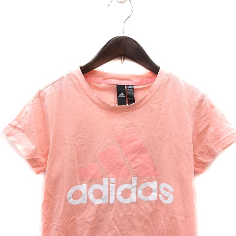 アディダス Adidas Tシャツ カットソー クルーネック プリント 半袖 L ピンク 白 ホワイト Ms レディース 195 ベクトルパーク