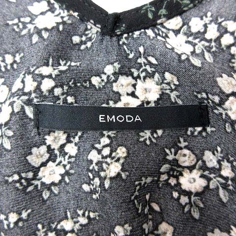 エモダ Emoda ワンピース ロング マキシ オフショルダー 花柄 五分袖 F 黒 ブラック Yk レディース 195 ベクトルパーク