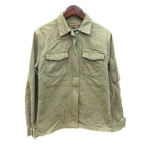 マウジー Moussy ミリタリージャケット ステンカラー ジップアップ デニム ダメージ加工 F 緑 カーキ Ct レディース 195 ベクトルパーク