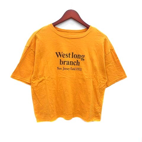 アングリッド Ungrid Tシャツ カットソー ロゴプリント 五分袖 F オレンジ Yk レディース 195 ベクトルパーク