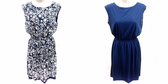 ロッソ Rosso アーバンリサーチ ワンピース リバーシブル Aライン ロング ノースリーブ 花柄 F 紺 ネイビー Rt レディース 195 ベクトルパーク