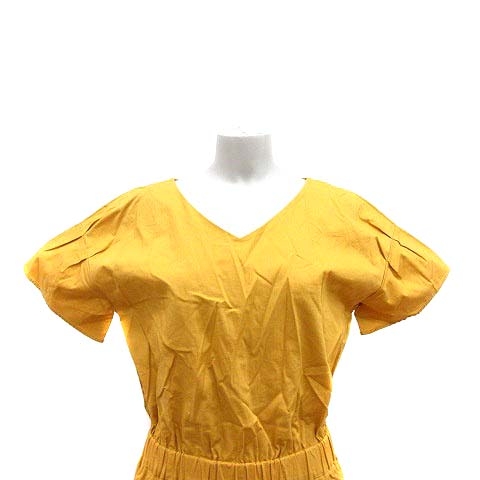 ジュエルチェンジズ Jewel Changes アローズ ワンピース ミモレ ロング Vネック 五分袖 黄色 イエロー Yk レディース 195 ベクトルパーク