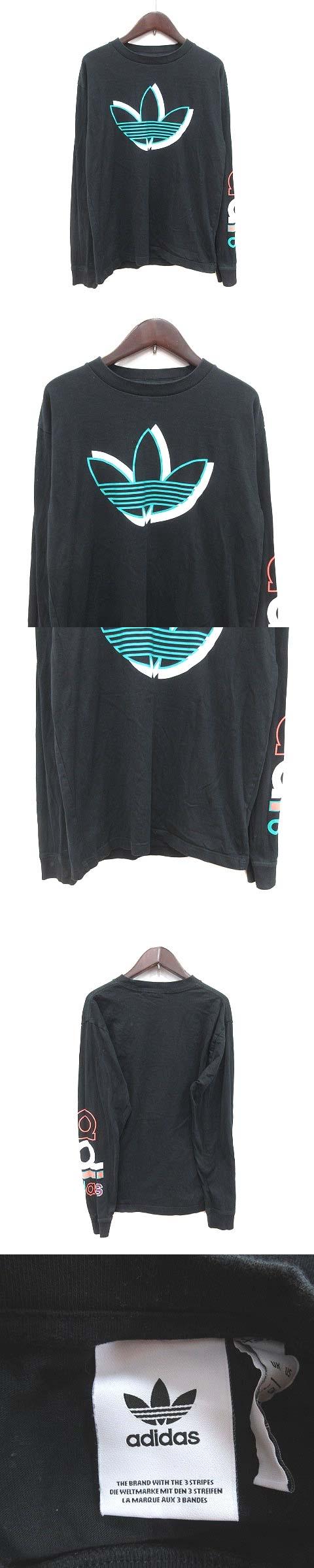 Sale 61 Off アディダスオリジナルス Adidas Originals Tシャツ カットソー 長袖 クルーネック ロゴプリント L 黒 ブラック Ct レディース Dijelas In