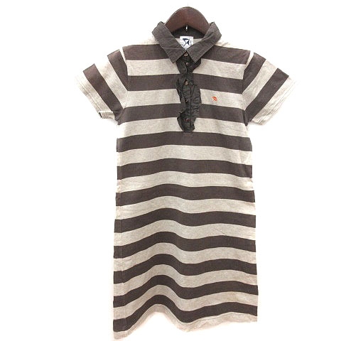 アーノルドパーマー ワンピース ひざ丈 ボーダー フリル ワンポイント 半袖 2 Fbhvnpw9 レディース Tdsc Sn