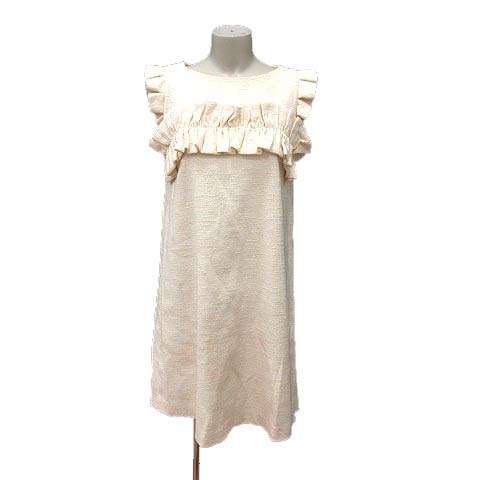 シュープリームララ Supreme La La Supreme Lala ワンピース ひざ丈 フリル ノースリーブ M 白 アイボリー Yk レディース 195 ベクトルパーク