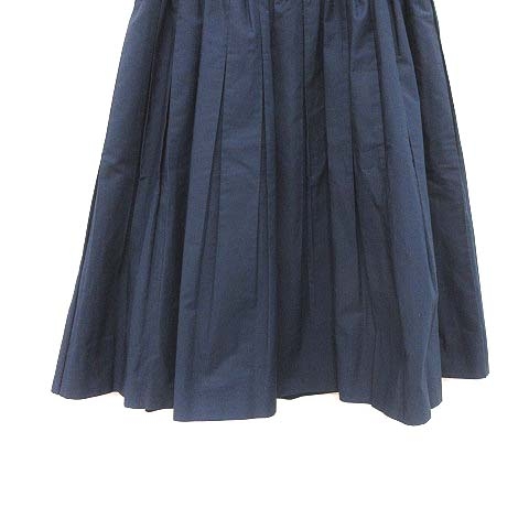 ロイスクレヨン Lois CRAYON プリーツスカート ひざ丈 M 紺 ネイビー  