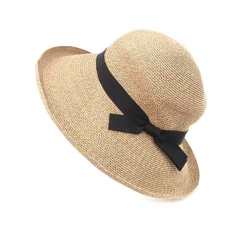 クール Coeur 麦わら帽子 女優帽 ペーパーハット リボン F ベージュ Ct レディース 195 ベクトルパーク