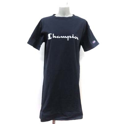 チャンピオン Champion Tシャツワンピース ロング 半袖 M 紺 ネイビー Yi レディース 195 ベクトルパーク