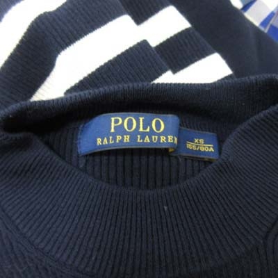 ポロ ラルフローレン ケーブルニットワンピース ボーダー ネイビー S ポロ ラルフローレン POLO RALPH LAUREN ニットワンピース ひざ