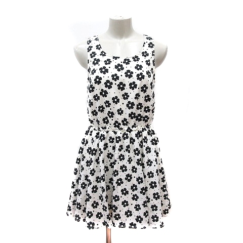 アラマンダ Allamanda ワンピース ミニ 花柄 ノースリーブ 38 白 アイボリー Mn レディース 195 ベクトルパーク