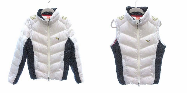 プーマ PUMA ダウンジャケット 2way ベスト 総裏地 ジップアップ 