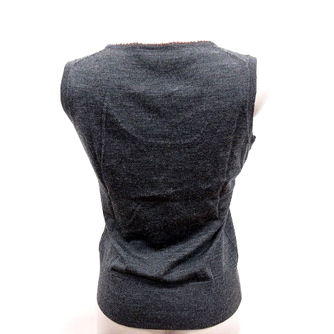 CARLA CARINI ニット カットソー Uネック ノースリーブ ウール 42  