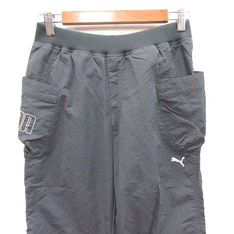 PUMA プーマ レディース ナイロンクロップドパンツ カーゴパンツ M プーマ PUMA スポーツウェア クロップドパンツ ハーフ ロゴ刺繍
