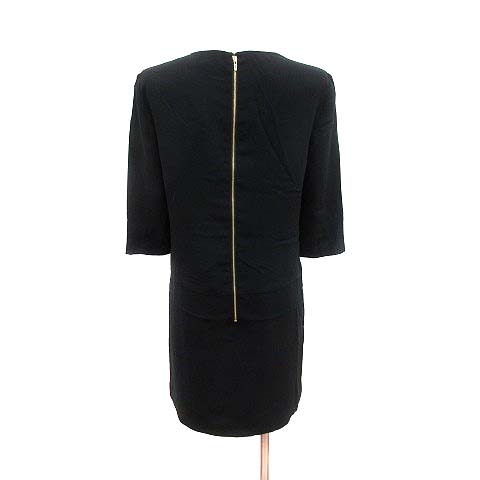 ティビ tibi ワンピース ひざ丈 長袖 0 黒 ブラック /YK レディース  