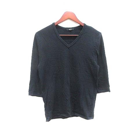 シェラック SHELLAC Tシャツ カットソー Vネック 七分袖 44 紺 