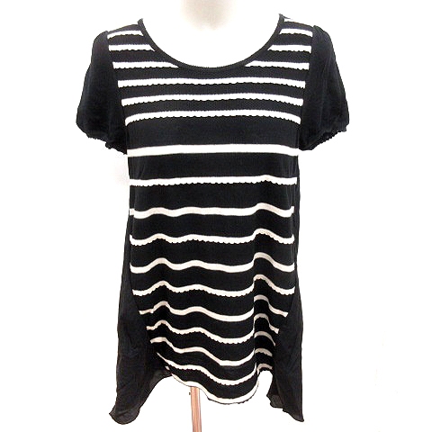 【新品未使用】TO BE CHIC ブラック 半袖 ワンピース TO BE CHIC 「TO CHIC」 半袖ワンピース 40 ブラック レディース