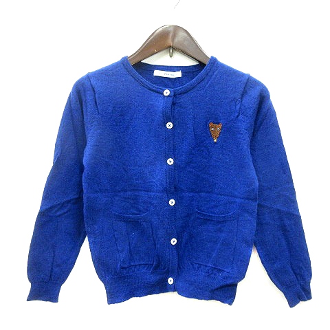 パーリッシィ PAR ICI カーディガン ニット ワンポイント ウール F 青  