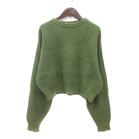 マウジー moussy ニット セーター 長袖 F 緑 グリーン /MN □MO 