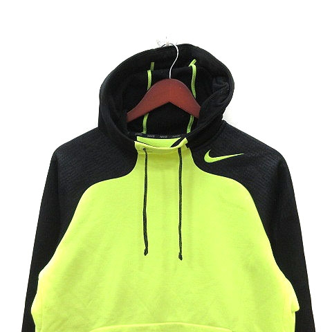 ナイキ NIKE パーカー ワンポイント 長袖 M 蛍光 黄緑 イエロー