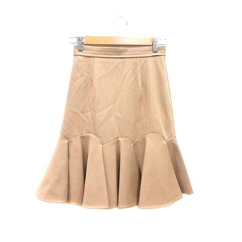 エムプルミエ M-Premier COUTURE フレアスカート ひざ丈 34 ベージュ  