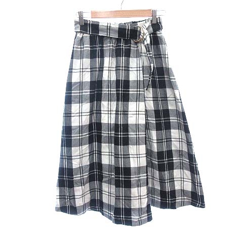 ビス ViS フレアスカート ロング チェック ベルト ウエストマーク  