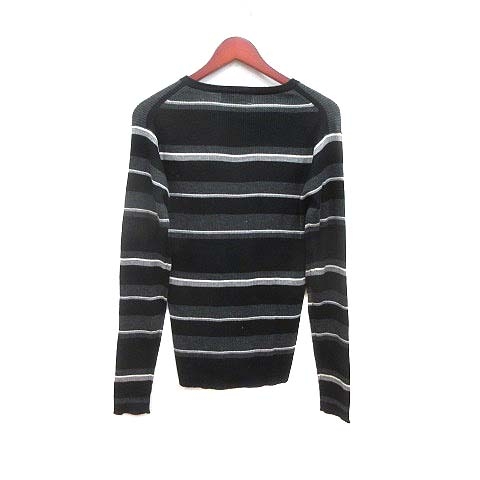 コムサイズム COMME CA ISM ニット カットソー Vネック ボーダー 長袖 