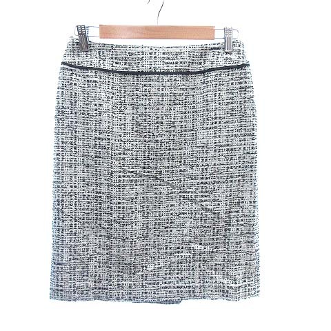 自由区 オンワード樫山 タイトスカート ひざ丈 ツイード パイピング 38  