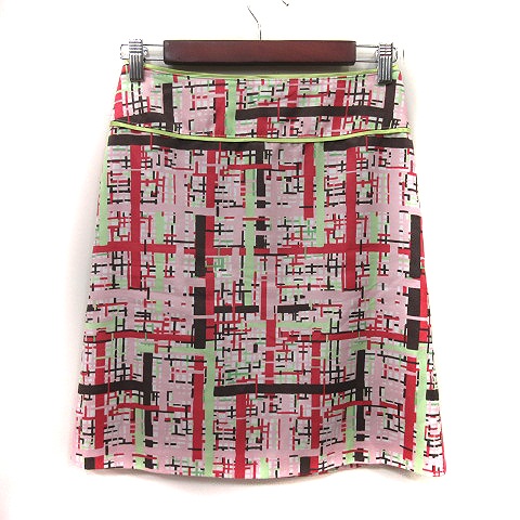 クイーンズコート QUEENS COURT タイトスカート ひざ丈 総柄 1 マルチ  