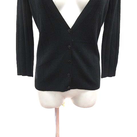 エポカ EPOCA カーディガン ニット Vネック 長袖 カシミヤ混 40 黒