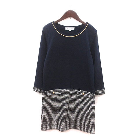 ロペピクニック ROPE Picnic ワンピース ひざ丈 切替 ニット ボーダー  