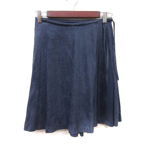 ルーニィ LOUNIE パンツ キュロット フェイクスエード 36 紺 ネイビー  