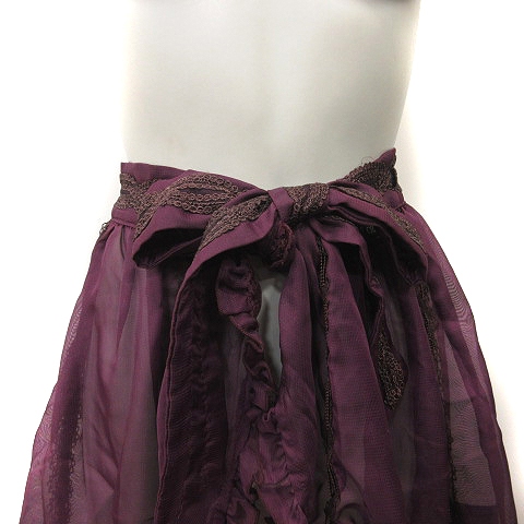 オッズオネスト OZZ ONESTE フレアスカート 巻きスカート ミニ シアー  