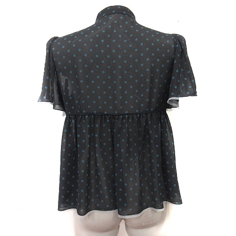 ロイスクレヨン Lois CRAYON シフォンブラウス ドット フリル 半袖 M 