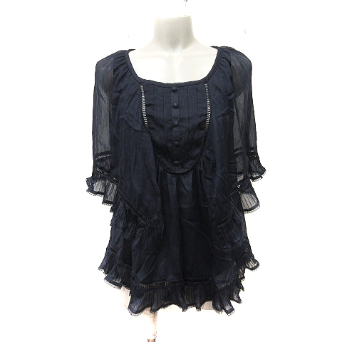 新品 未使用!! レース チュニック 黒（黒総レース チュニック